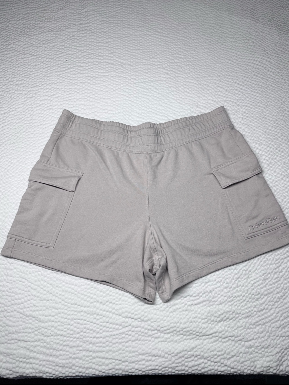 Calvin Klein Gray French Terry Cargo Shorts L